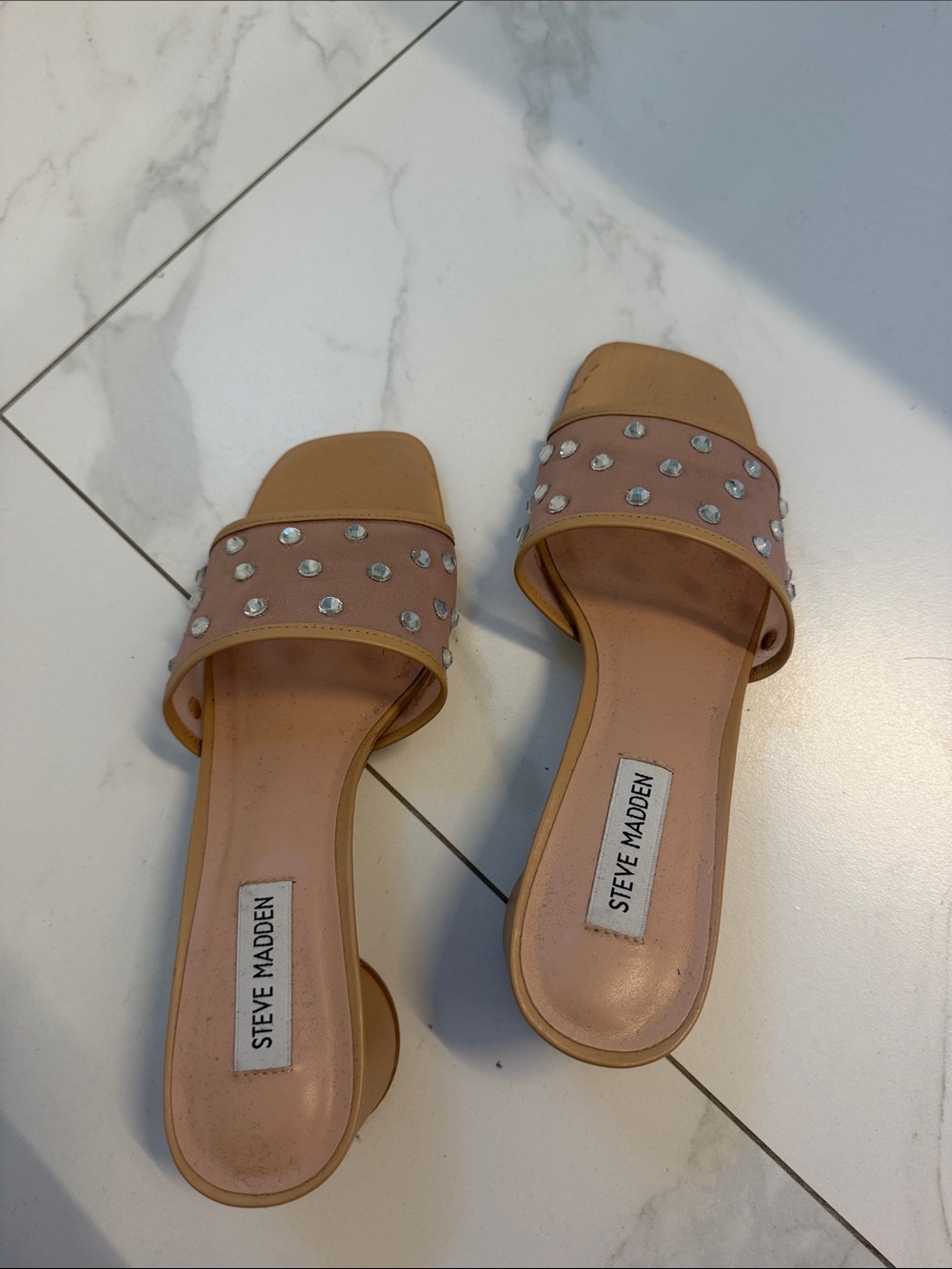 Steve Madden Blush Studded Slide Sandals